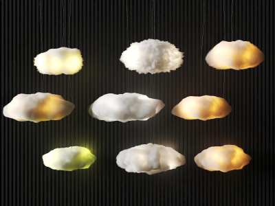 现代云朵吊灯3D模型下载